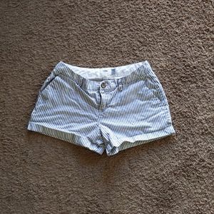 Blue and White Stripped Jean Short